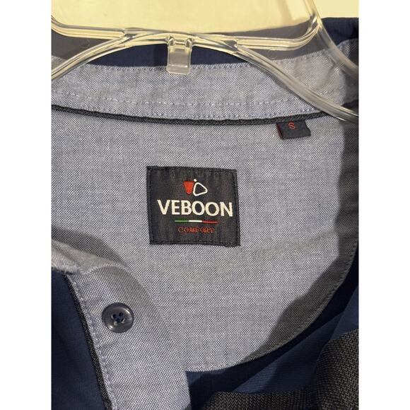Veboon Polo Shirt Sz S Blue Long Sleeves Stretch Casual Gorpcore Comfort - Picture 4 of 12